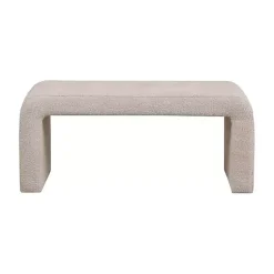 Kirklands Home Benches & Ottomans|Beige Boucle Waterfall Bench Brown