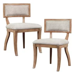 Kirklands Home Dining Chairs|Beige Curved Back Dining Chairs, Set of 2 White