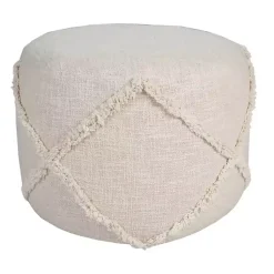 Outlet Beige Diamond Tufted Pouf Poufs & Floor Cushions