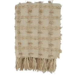 Best Beige Dotted Fringe Throw Blanket Blankets & Throws
