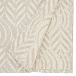 Kirklands Home Table Linens|Beige Jacquard Leaf Tablecloth, 72 in. Brown
