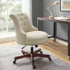 Kirklands Home Office Furniture|Beige Miller Tufted Office Chair Tan