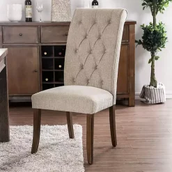 Kirklands Home Dining Chairs|Beige Tufted Landon Dining Chairs, Set of 2 Tan