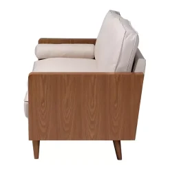 Kirklands Home Sofas & Loveseats|Beige Upholstered Harley Walnut Sofa Tan