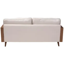 Kirklands Home Sofas & Loveseats|Beige Upholstered Harley Walnut Sofa Tan