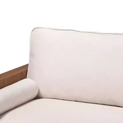 Kirklands Home Sofas & Loveseats|Beige Upholstered Harley Walnut Sofa Tan