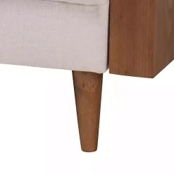 Kirklands Home Sofas & Loveseats|Beige Upholstered Harley Walnut Sofa Tan