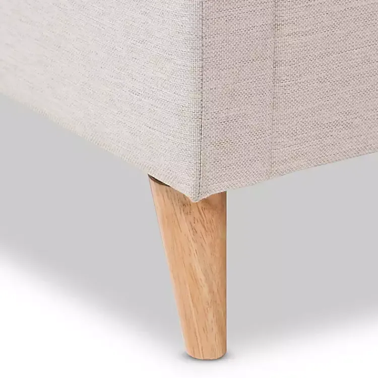 Kirklands Home Beds & Headboards|Beige Upholstered Wingback Queen Platform Bed Ivory