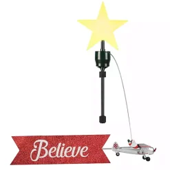 New Believe Animated Biplane Tree Topper Christmas Tree Decorations