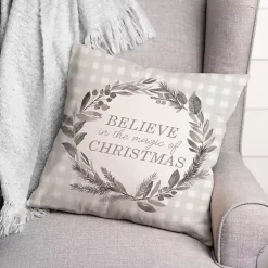 Believe in the Magic of Christmas Plaid Pillow Christmas Pillows