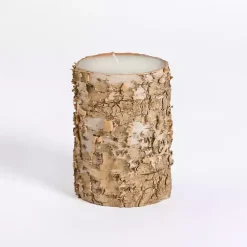 Clearance Birch Tree Bark Pillar Candle, 4x6 in. Candles