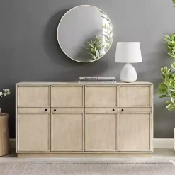 Kirklands Home Cabinets & Sideboards|Birch Wood 4-Door Sideboard Ivory