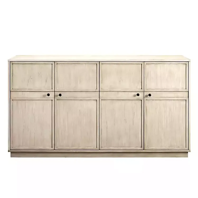 Kirklands Home Cabinets & Sideboards|Birch Wood 4-Door Sideboard Ivory