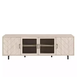 Kirklands Home Tv Stands & Media Consoles|Birch Wood Herringbone 4-Door TV Sd Tan