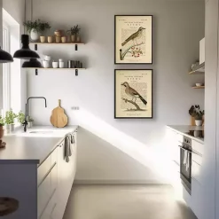 Kirklands Home Framed Art|Birds Diagram I Framed Art Prints, Set of 2 Ivory