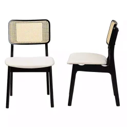 Kirklands Home Dining Chairs|Black & Cream Modern Dining Chairs, Set of 2 White