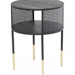Kirklands Home Accent & End Tables|& Gold Metal Mesh Round Accent Table Black