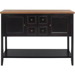 Kirklands Home Cabinets & Sideboards|& Oak 4-Drawer Charlotte Sideboard Black