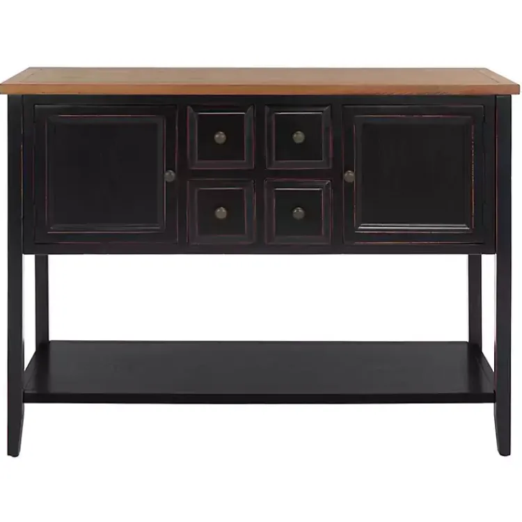 Kirklands Home Cabinets & Sideboards|& Oak 4-Drawer Charlotte Sideboard Black