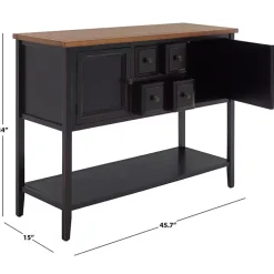 Kirklands Home Cabinets & Sideboards|& Oak 4-Drawer Charlotte Sideboard Black