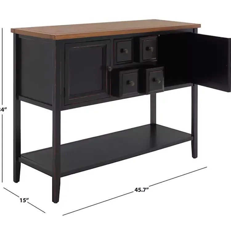 Kirklands Home Cabinets & Sideboards|& Oak 4-Drawer Charlotte Sideboard Black