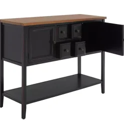 Kirklands Home Cabinets & Sideboards|& Oak 4-Drawer Charlotte Sideboard Black