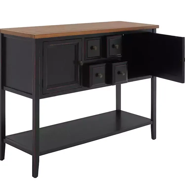 Kirklands Home Cabinets & Sideboards|& Oak 4-Drawer Charlotte Sideboard Black