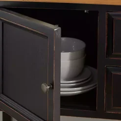 Kirklands Home Cabinets & Sideboards|& Oak 4-Drawer Charlotte Sideboard Black