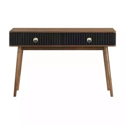 Kirklands Home Console Tables|& Walnut Soft-Close Wood Console Table Black