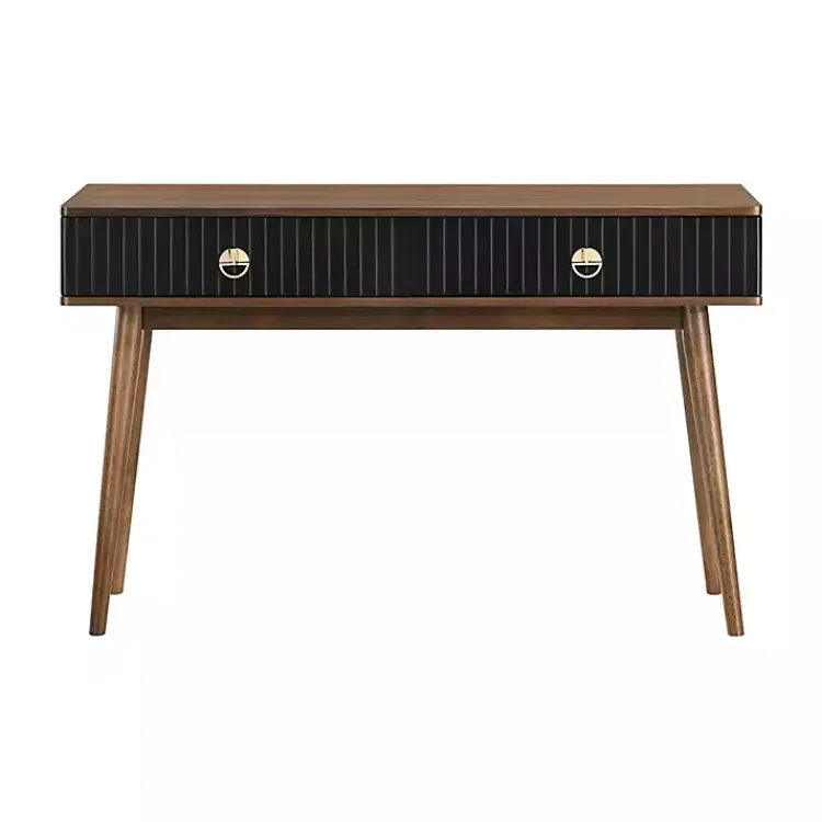 Kirklands Home Console Tables|& Walnut Soft-Close Wood Console Table Black
