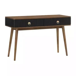Kirklands Home Console Tables|& Walnut Soft-Close Wood Console Table Black