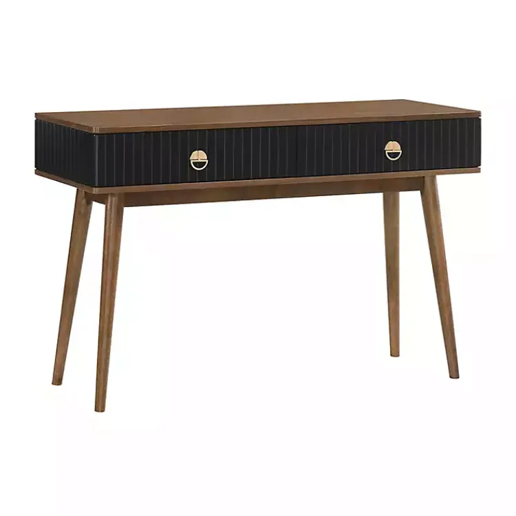 Kirklands Home Console Tables|& Walnut Soft-Close Wood Console Table Black