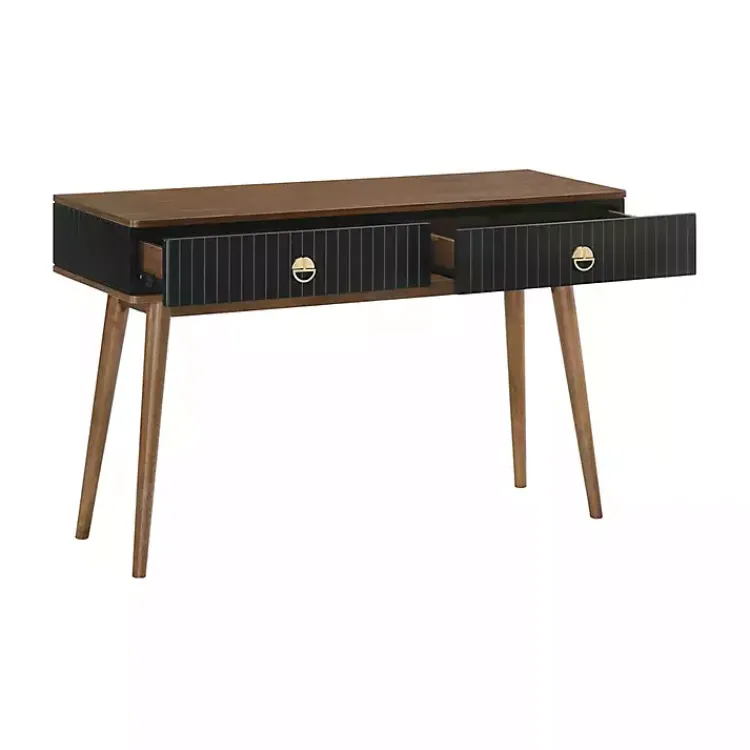 Kirklands Home Console Tables|& Walnut Soft-Close Wood Console Table Black