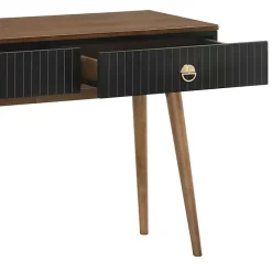 Kirklands Home Console Tables|& Walnut Soft-Close Wood Console Table Black