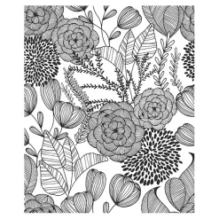 Kirklands Home Wall Murals & Wallpaper|& White Floral Garden Peel & Stick Wallpaper Black