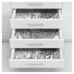 Kirklands Home Wall Murals & Wallpaper|& White Floral Garden Peel & Stick Wallpaper Black