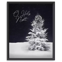 Sale Black & White O Holy Night Framed Canvas Art Print Christmas Art & Wall Decor