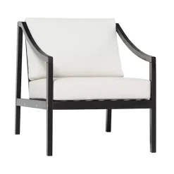 Kirklands Home Outdoor Seating|Black Acacia Wood Outdoor Club Chair