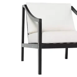 Kirklands Home Outdoor Seating|Black Acacia Wood Outdoor Club Chair