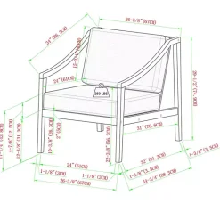 Kirklands Home Outdoor Seating|Black Acacia Wood Outdoor Club Chair