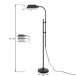 Kirklands Home Floor Lamps|Adjustable Height Pharmacy Floor Lamp Black