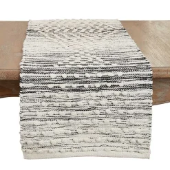 Kirklands Home Table Linens|and Cream Textured Diamonds Table Runner Black