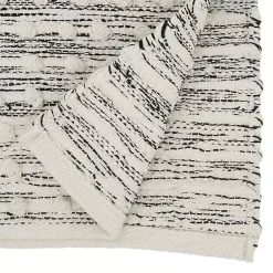 Kirklands Home Table Linens|and Cream Textured Diamonds Table Runner Black