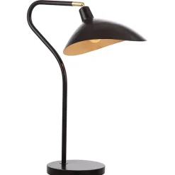 Kirklands Home Table Lamps|Black and Gold Curved Neck Giselle Task Lamp