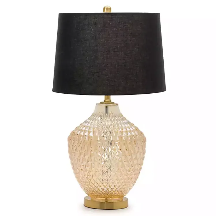 Kirklands Home Table Lamps|Black and Gold Textured Glass Table Lamp