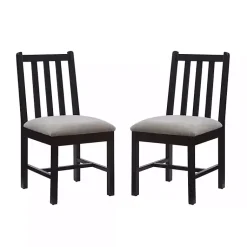 Kirklands Home Dining Chairs|Black and Classic Dining Chairs, Set of 2 Gray