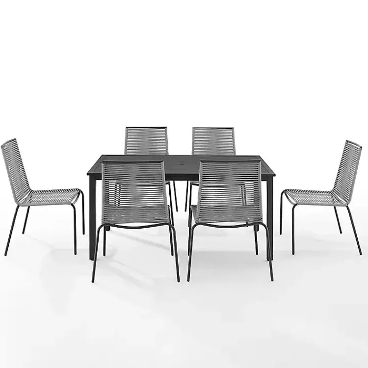 Kirklands Home Outdoor Dining|Black and Gray Rope 7-pc. Outdoor Dining Set