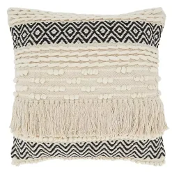 Best Black and Ivory Moroccan Textured Pillow Pillows