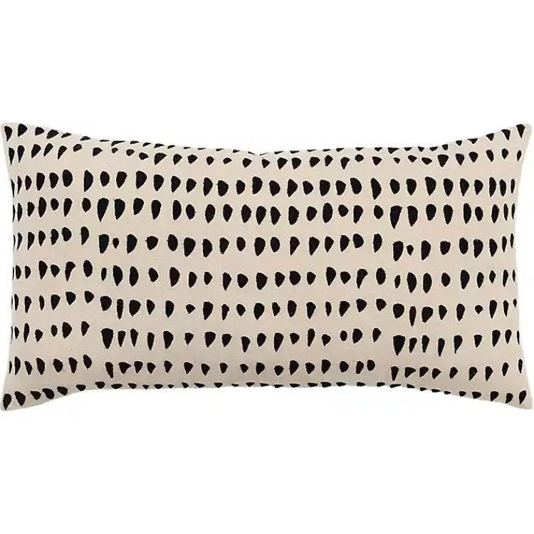 Outlet Black and Natural Animal Patterned Lumbar Pillow Pillows