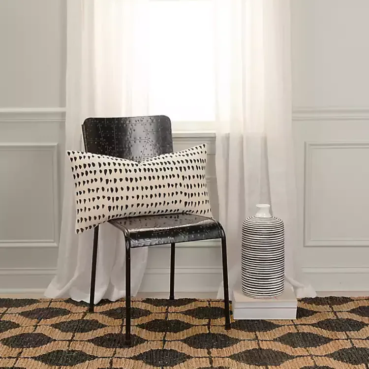 Outlet Black and Natural Animal Patterned Lumbar Pillow Pillows